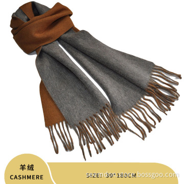 thick double-sided plain color cashmere scarves for winter